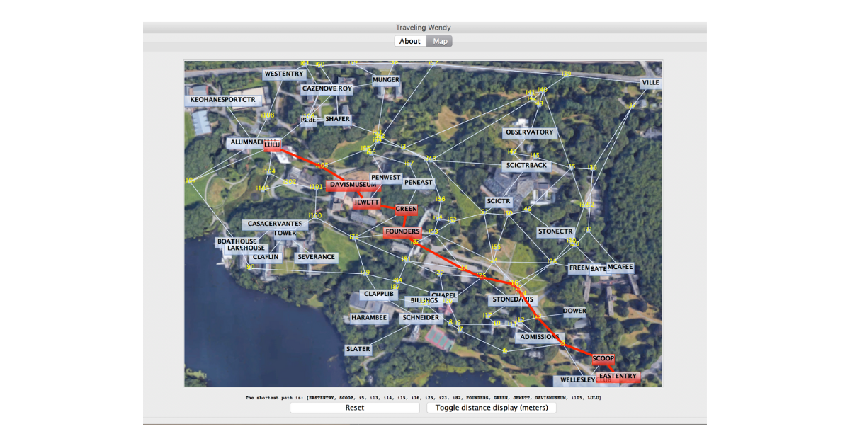Screenshot of the pathfinder app.